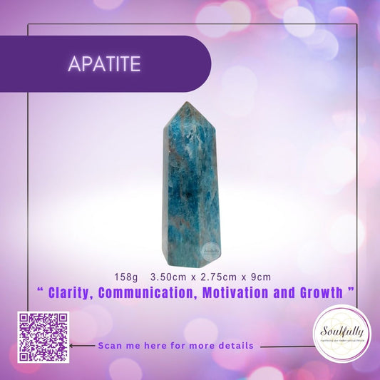 Small Single Terminated BLUE APATITE Tower Generator