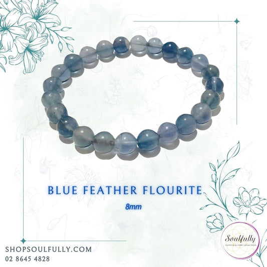 Fluorite, Blue Feather Fluorite (RARE) Bracelet