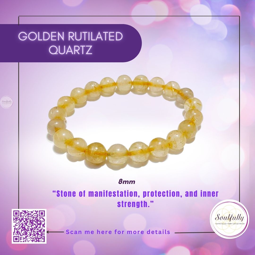 Quartz, Rutilated or Rutile Quartz Bracelet
