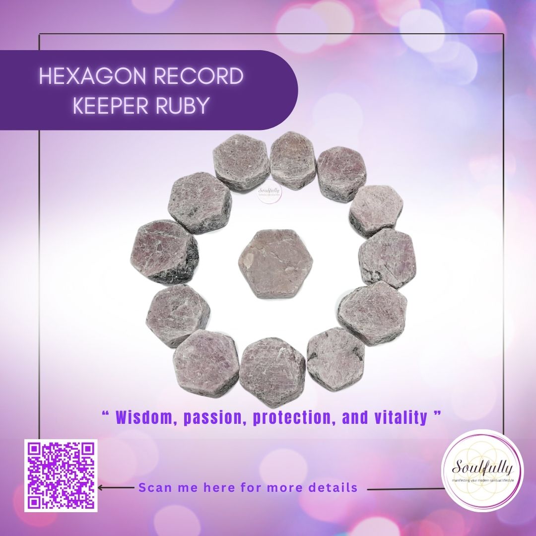 Hexagon Record Keeper Ruby Raw Stones