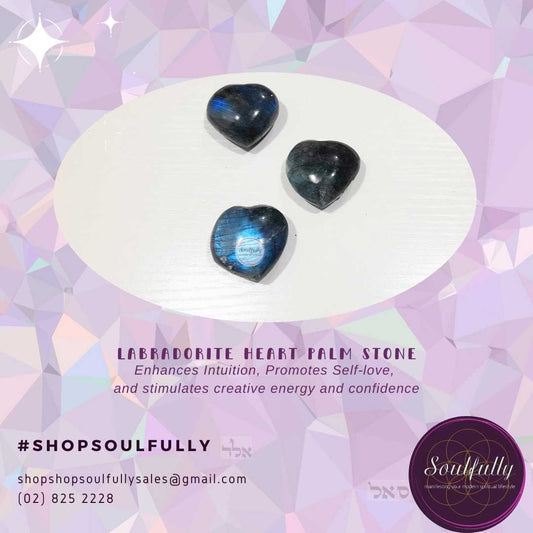Labradorite Heart Shape Palm Stones (ONLY for EUROPE)