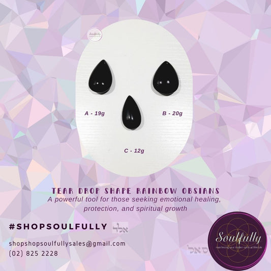 Tear Drop Shape Rainbow Obsidian