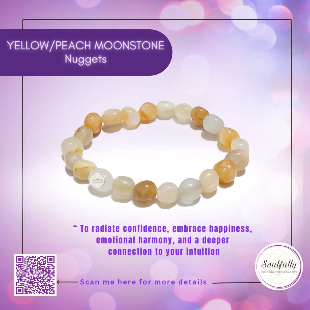 Moonstone, Yellow/ Peach Moonstone Bracelet