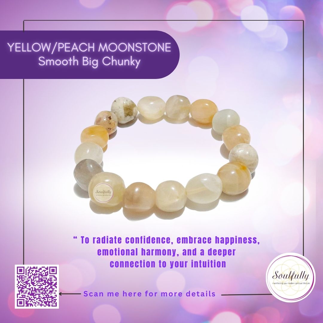 Moonstone, Yellow/ Peach Moonstone Bracelet