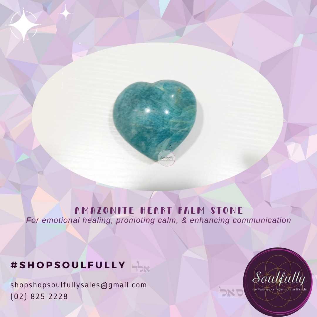 Amazonite Heart Shaped Palm Stones