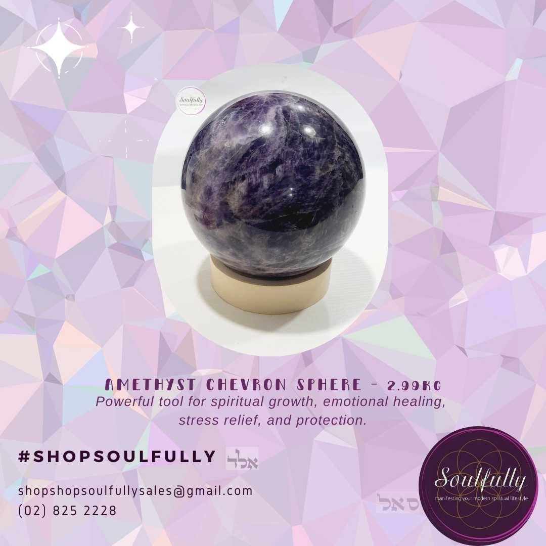 Amethyst Chevron Sphere ( 5" diameter - 2.99kg)