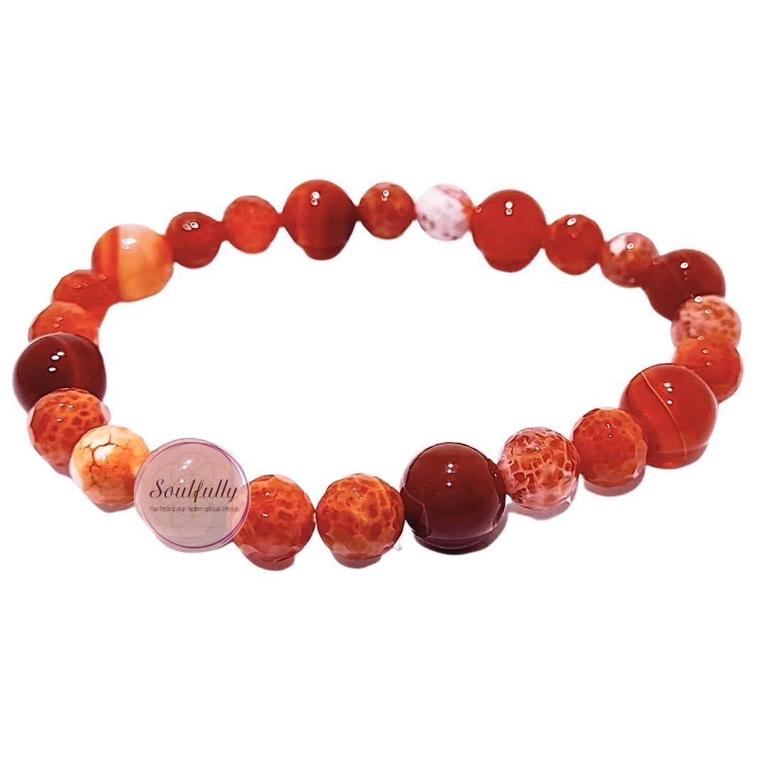 Agate, Mexican Red Fire Agate Bracelet