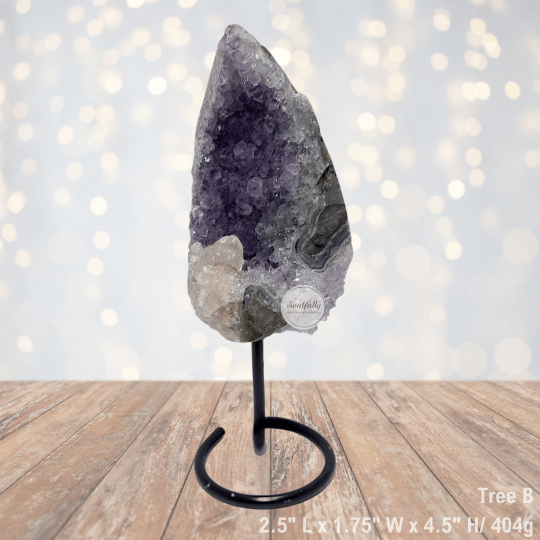 Amethyst Cluster Geode on Metal Stand