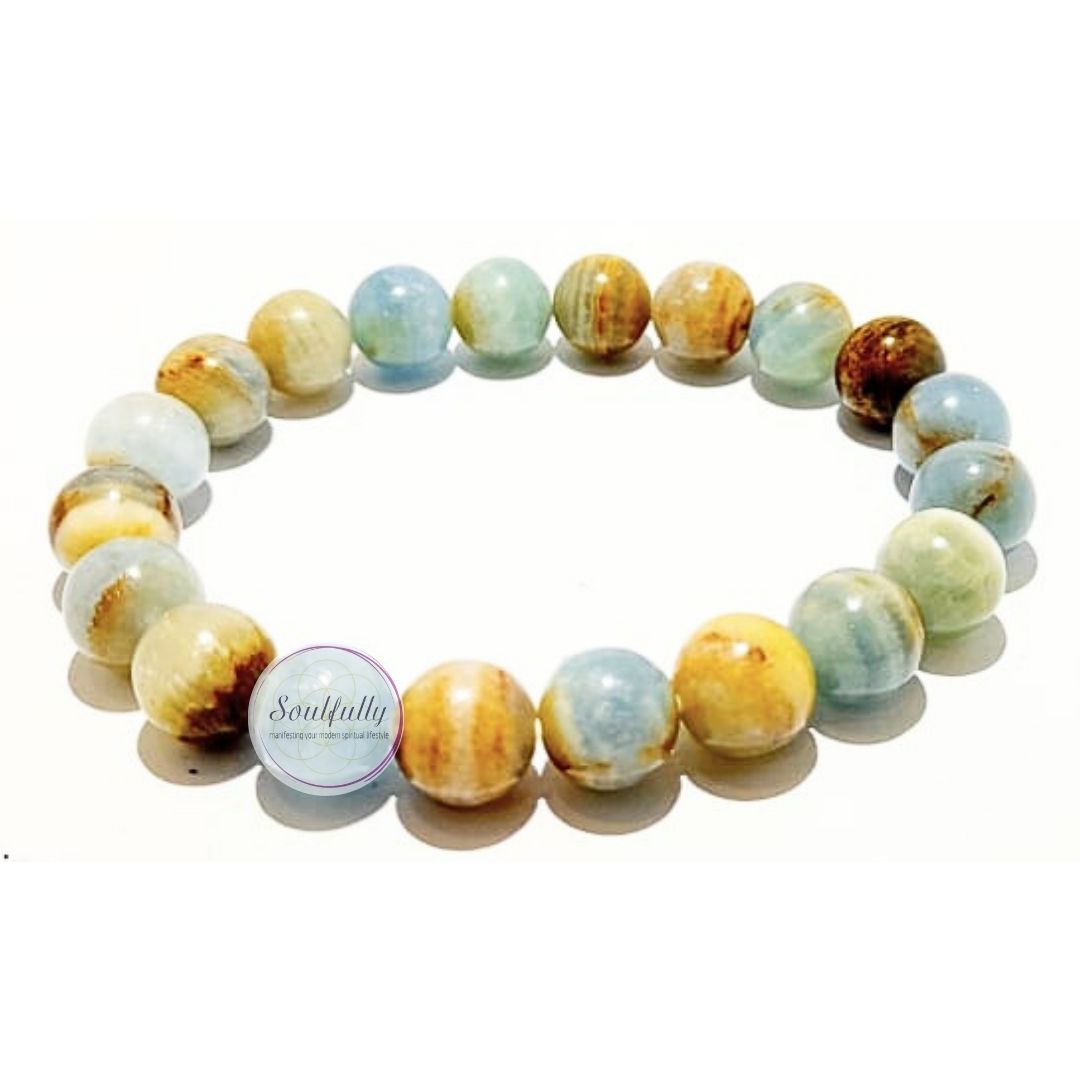 Calcite Aquatine Lemurian Bracelet