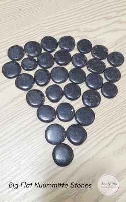 Nuummite Flat Penny Round Shape Large Stone