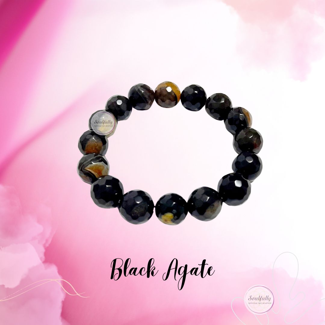 Agate, Black Agate Bracelet