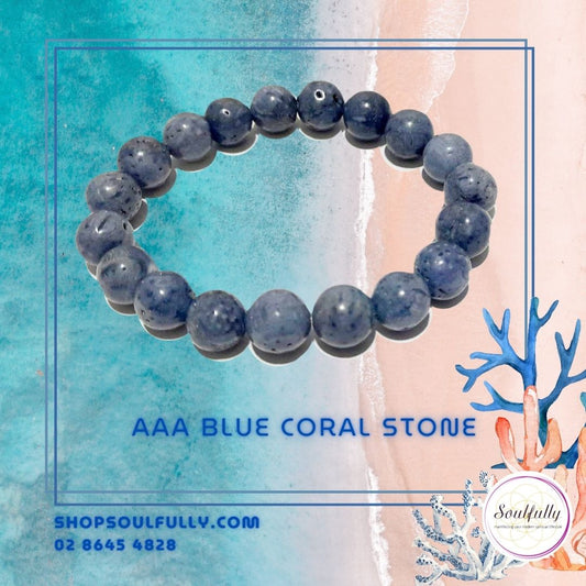 Coral, Blue Coral Stone AAA (RARE Organic) Bracelet