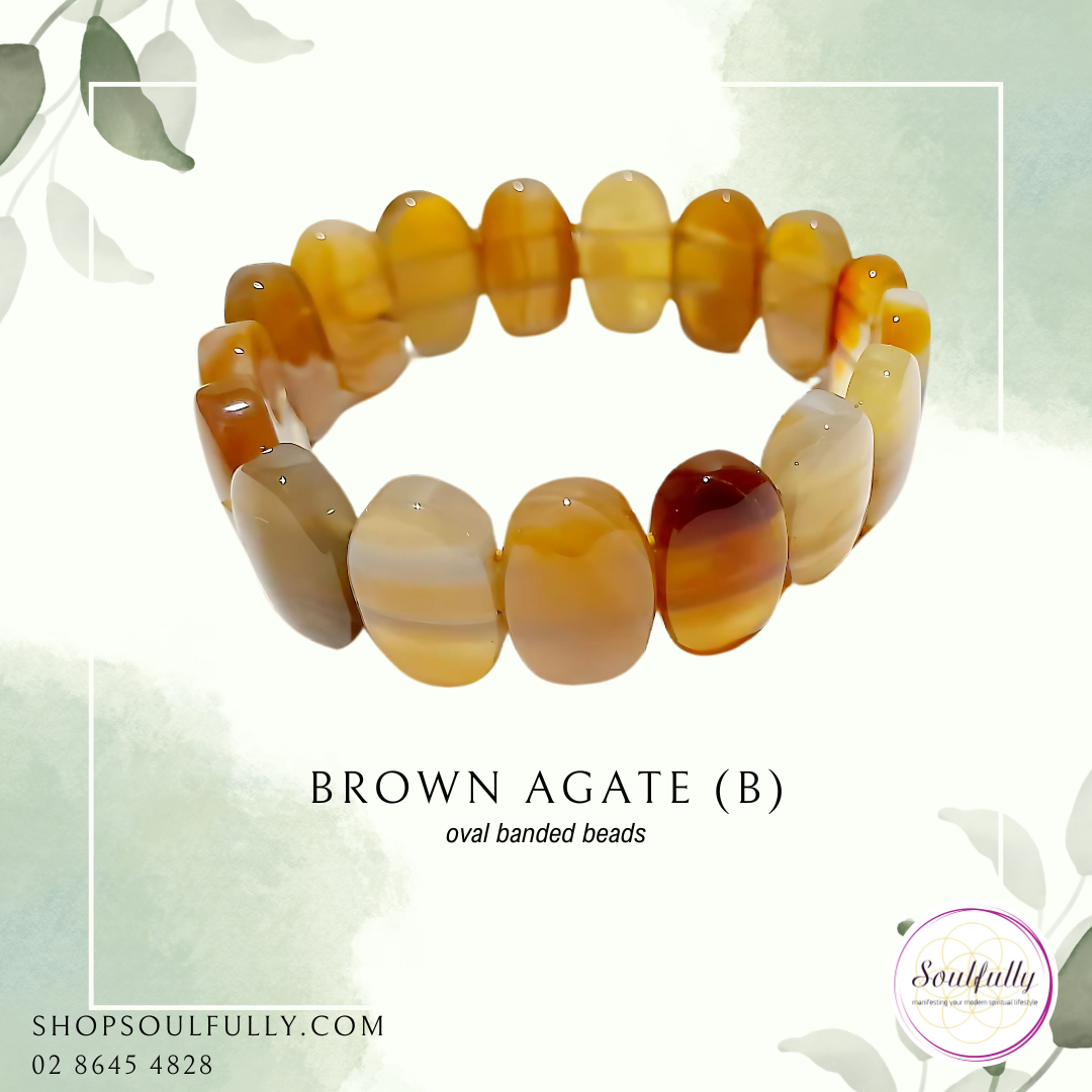 Agate, Brown Banded Agate Bracelet