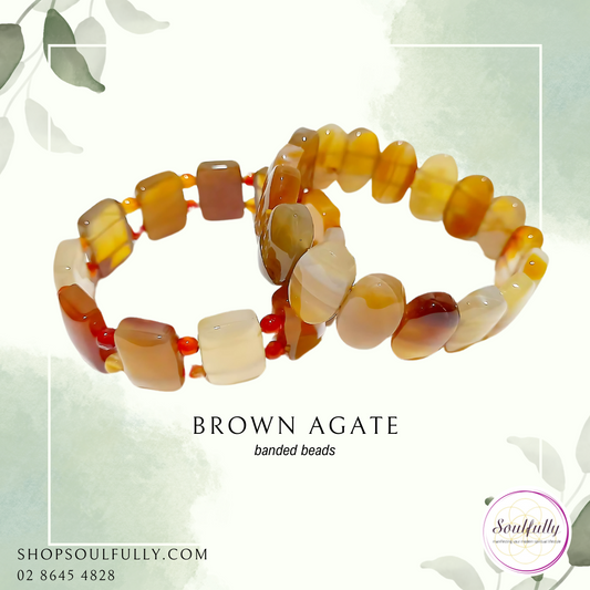 Agate, Brown Banded Agate Bracelet