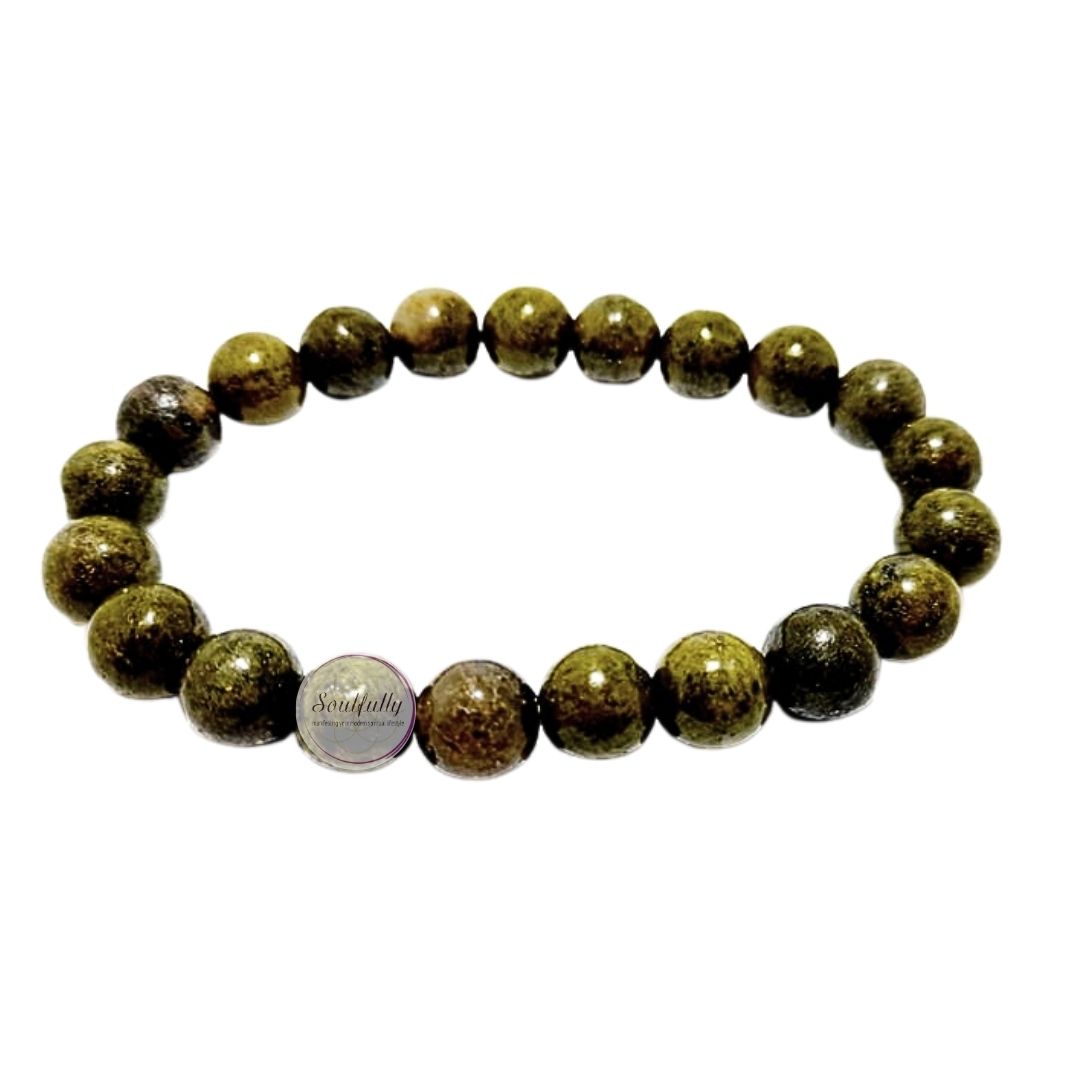 Epidote Green in Pyrite Bracelet