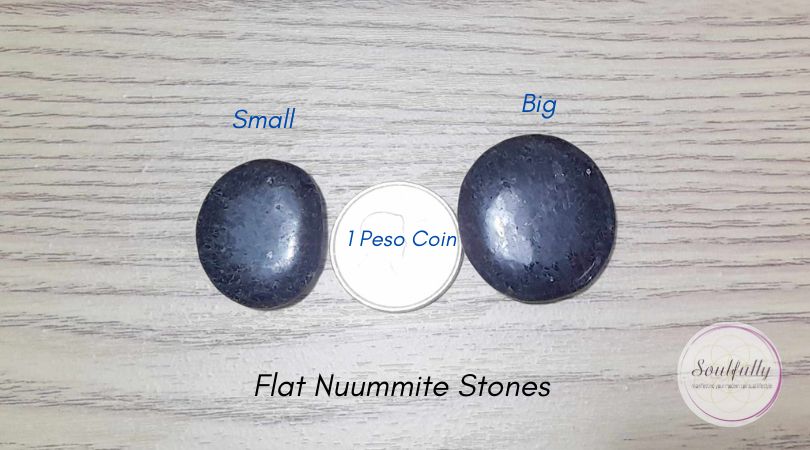 Nuummite Flat Penny Round Shape Large Stone