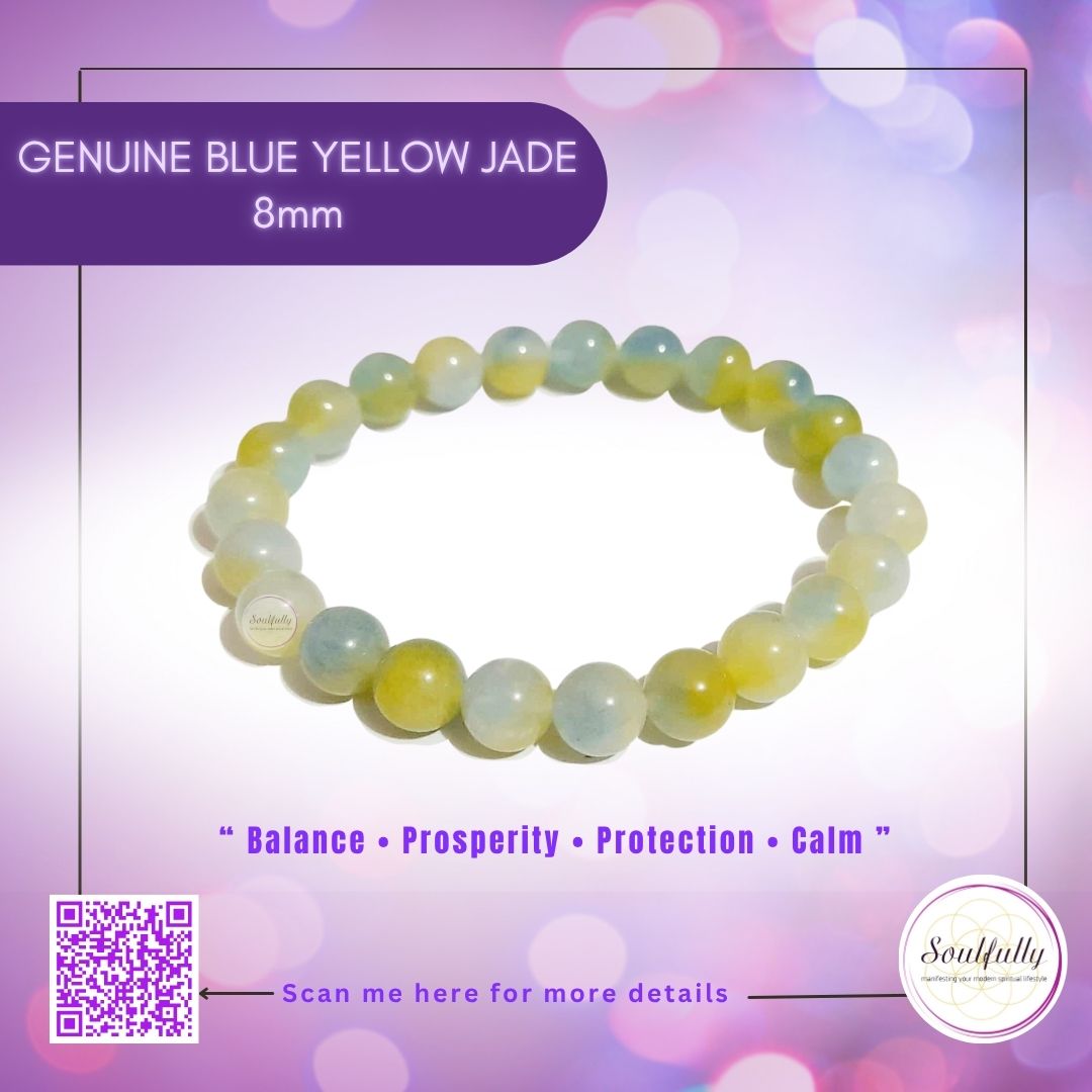 Jade. Geniune Blue Yellow Jade Bracelet