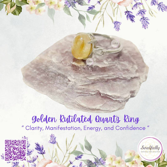 Golden Rutilated Quartz Ring