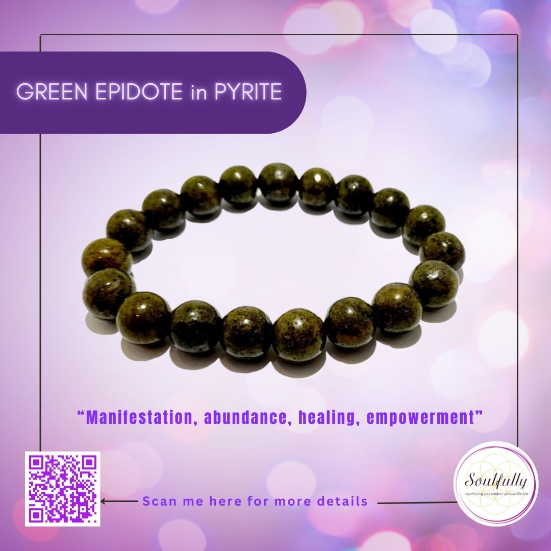 Epidote Green in Pyrite Bracelet