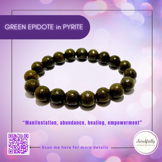 Epidote Green in Pyrite Bracelet