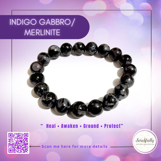 Indigo Gabbro / Merlinite Bracelet
