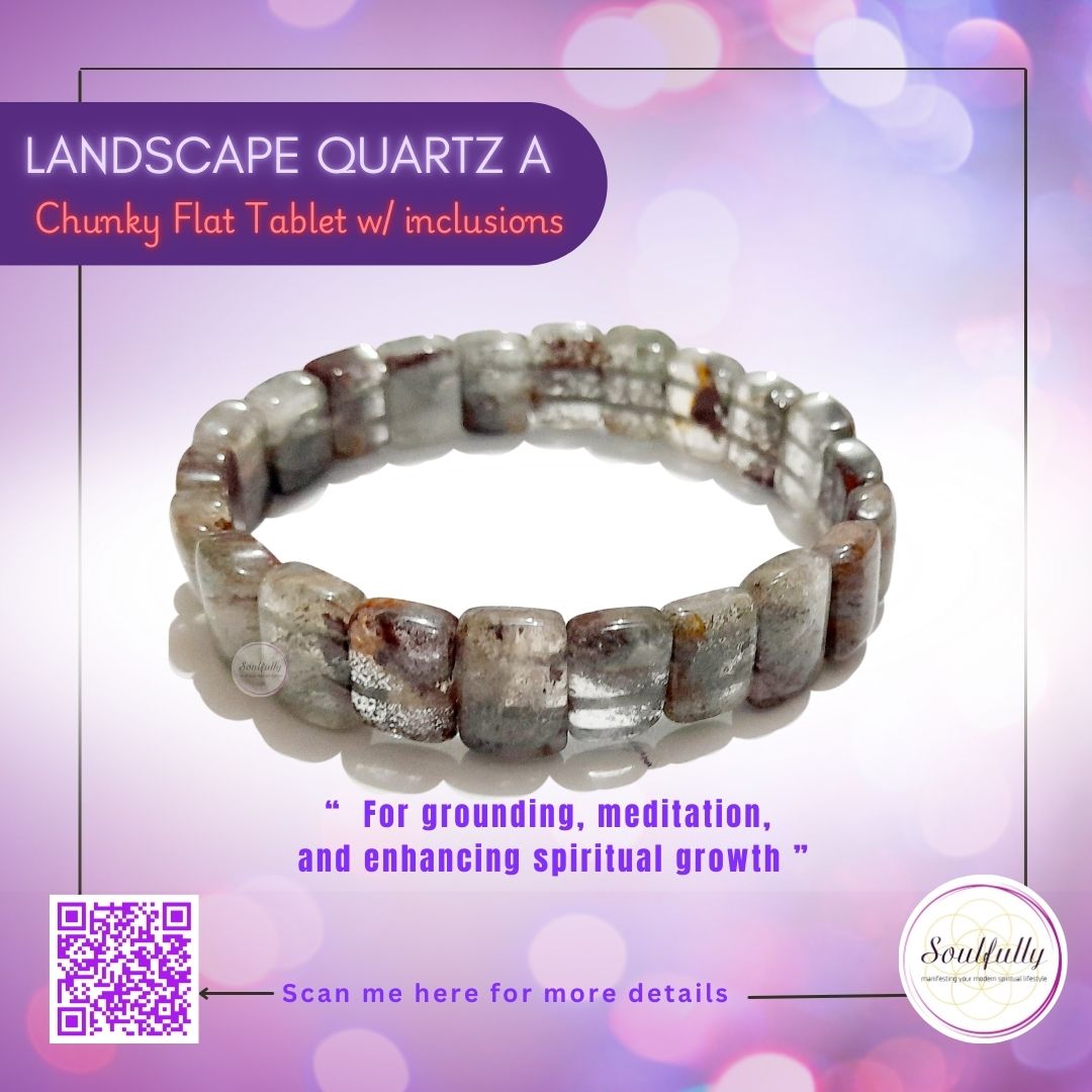 Quartz, Garden/Landscape Quartz/Lodolite (RARE) Bracelet