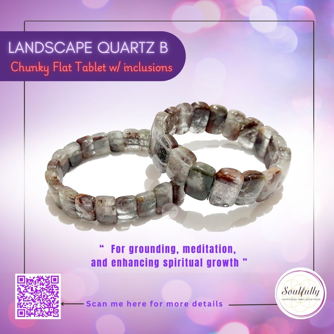 Quartz, Garden/Landscape Quartz/Lodolite (RARE) Bracelet
