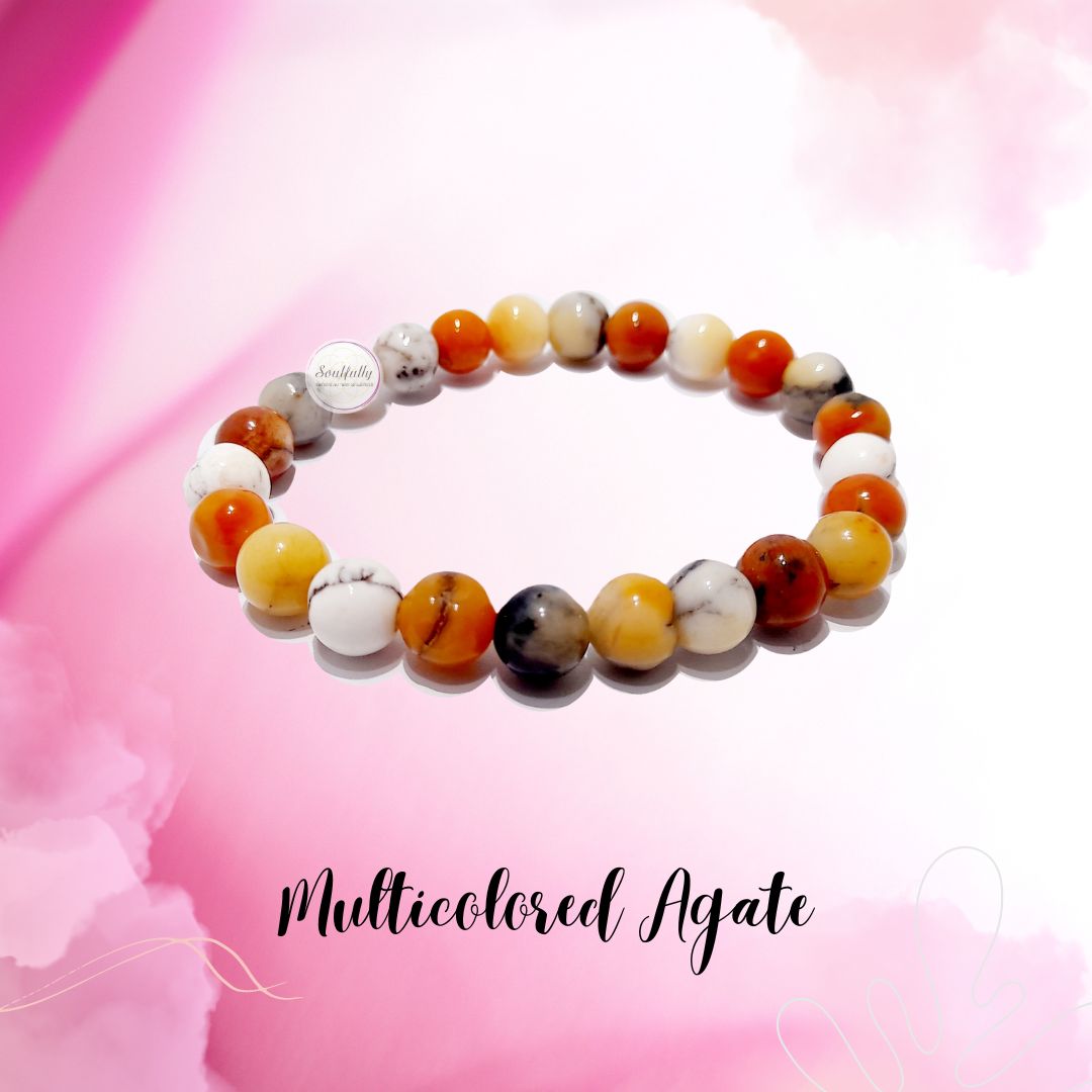 Agate, Multicolored Agate Bracelet