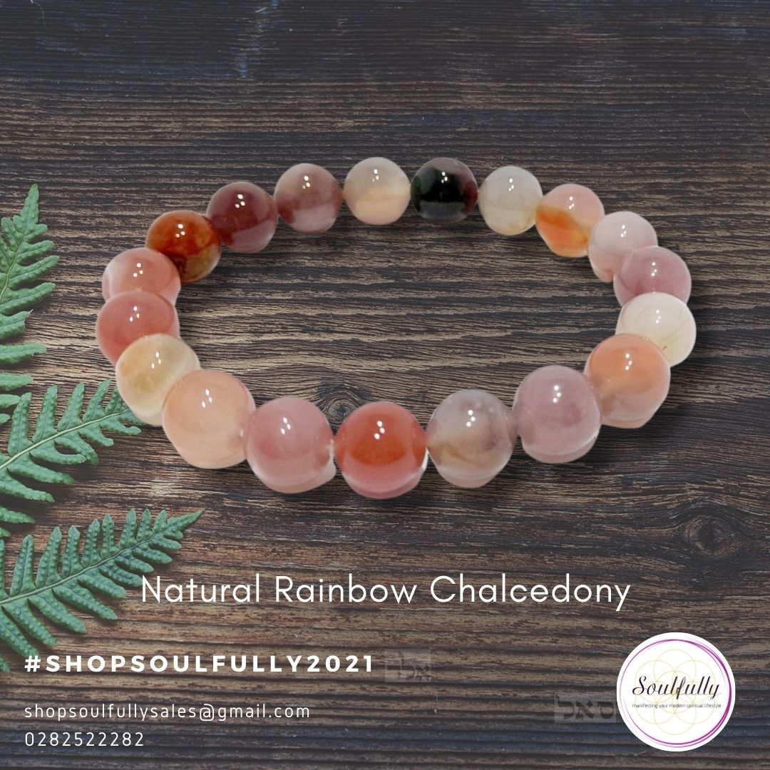 Chalcedony Natural Rainbow Bracelet