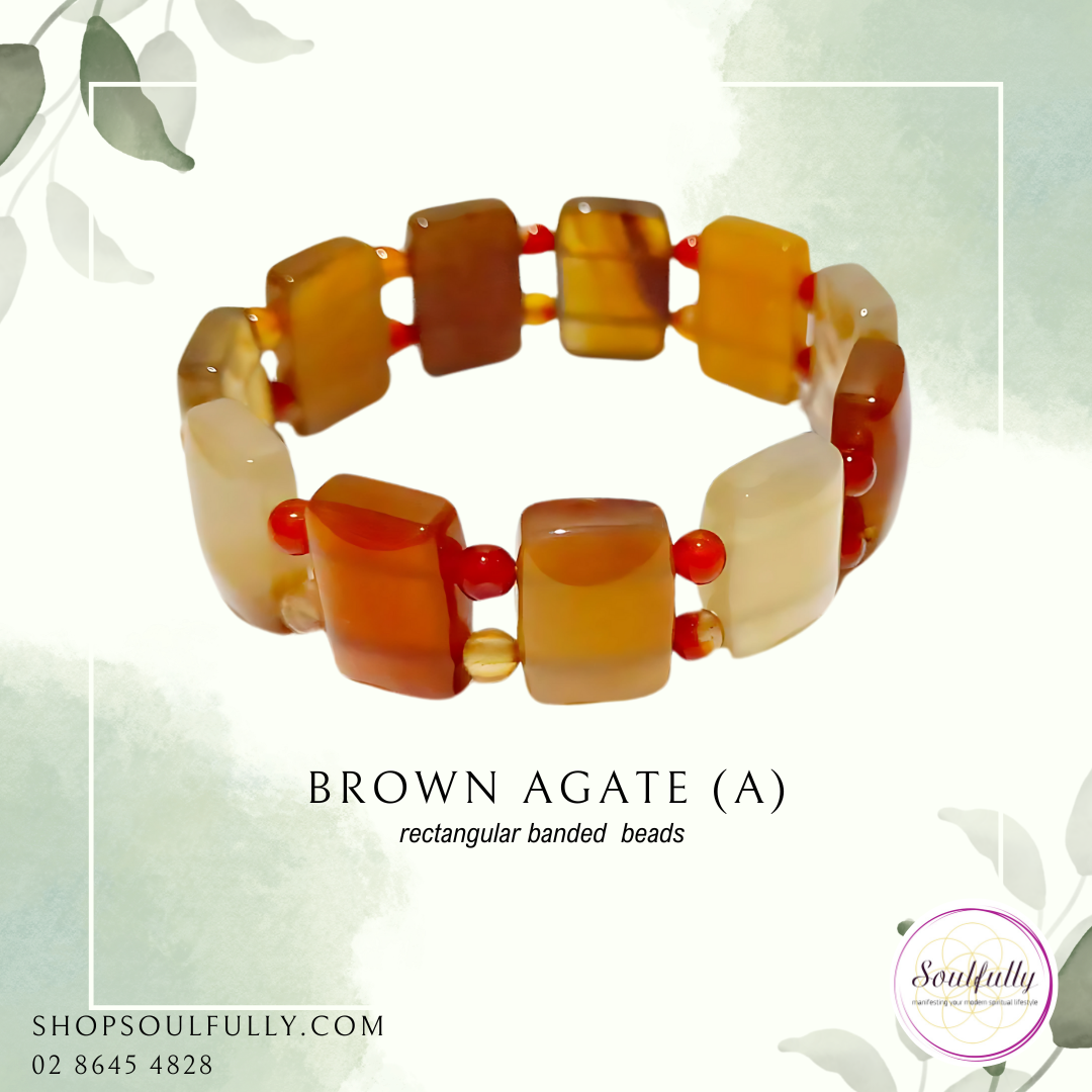 Agate, Brown Banded Agate Bracelet