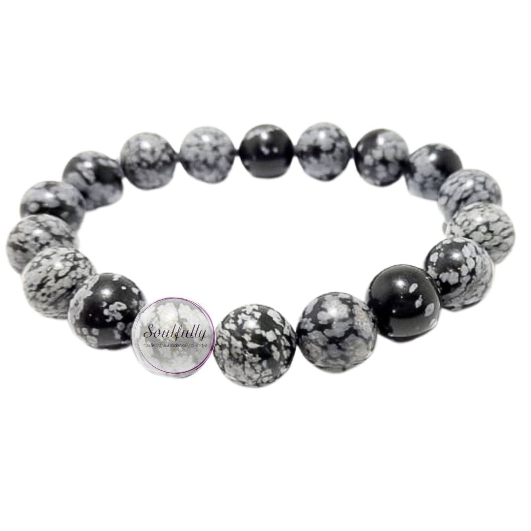 Obsidian, Snowflake/Cristobalt Obsidian Bracelet