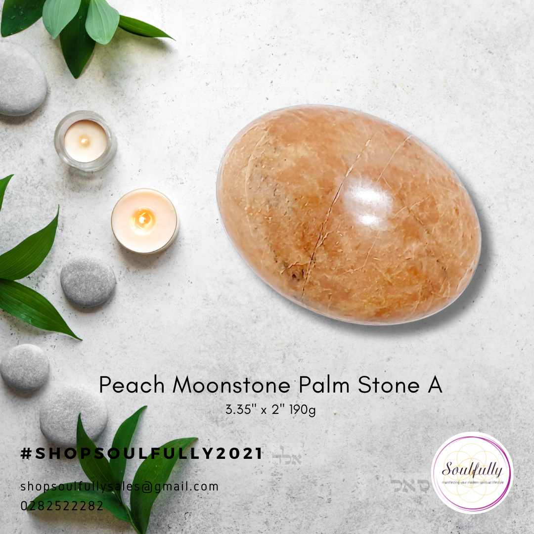 Peach Moonstone Palm Stones