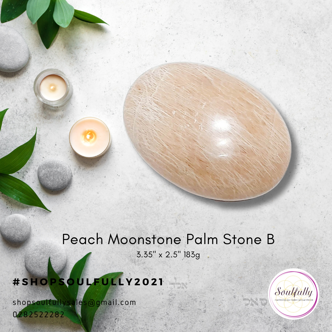 Peach Moonstone Palm Stones