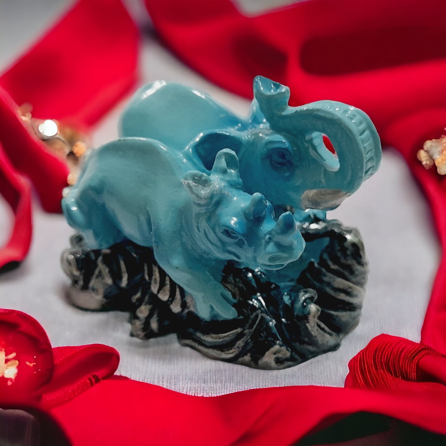 Fengshui Rhino and Elephant Lucky Charm