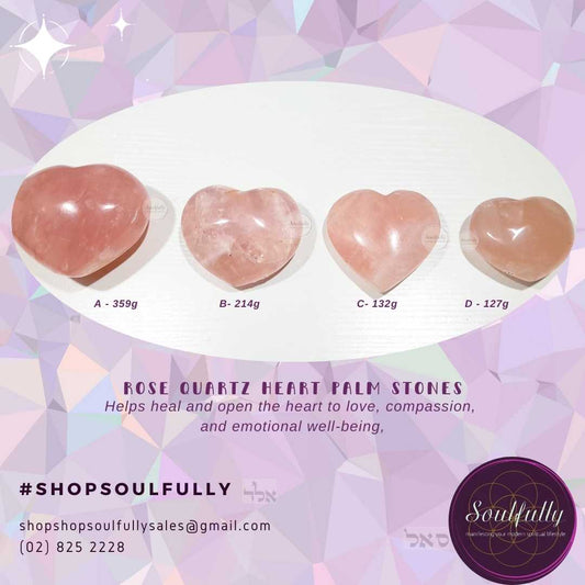 Rose Quartz Heart Shape Palm Stone