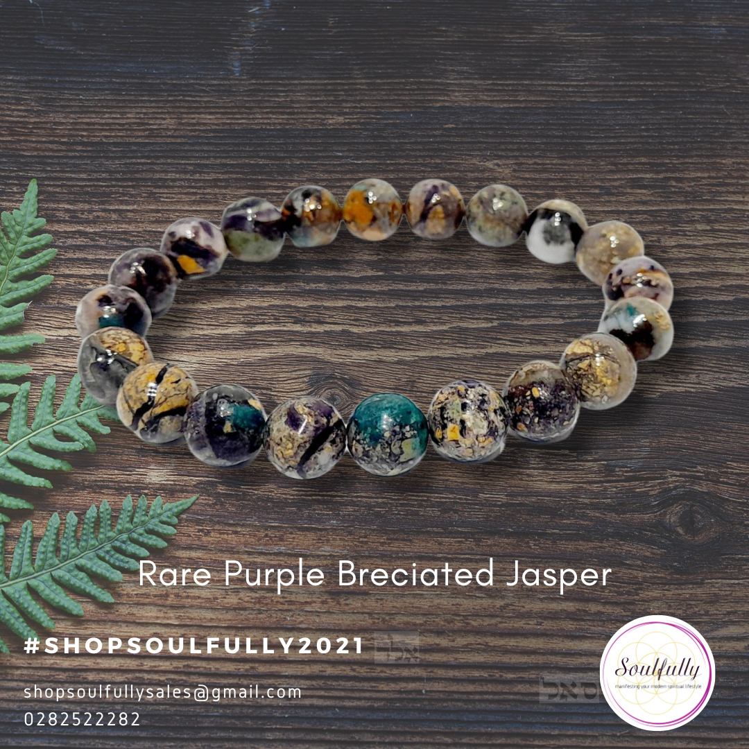 Jasper, Rare Purple Brecciated Jasper Bracelet