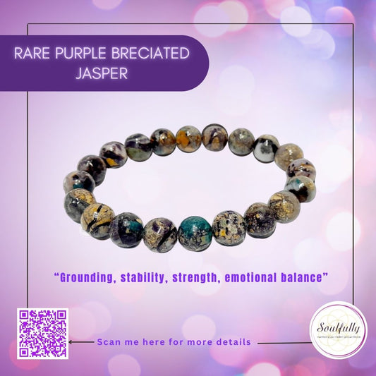 Jasper, Rare Purple Brecciated Jasper Bracelet