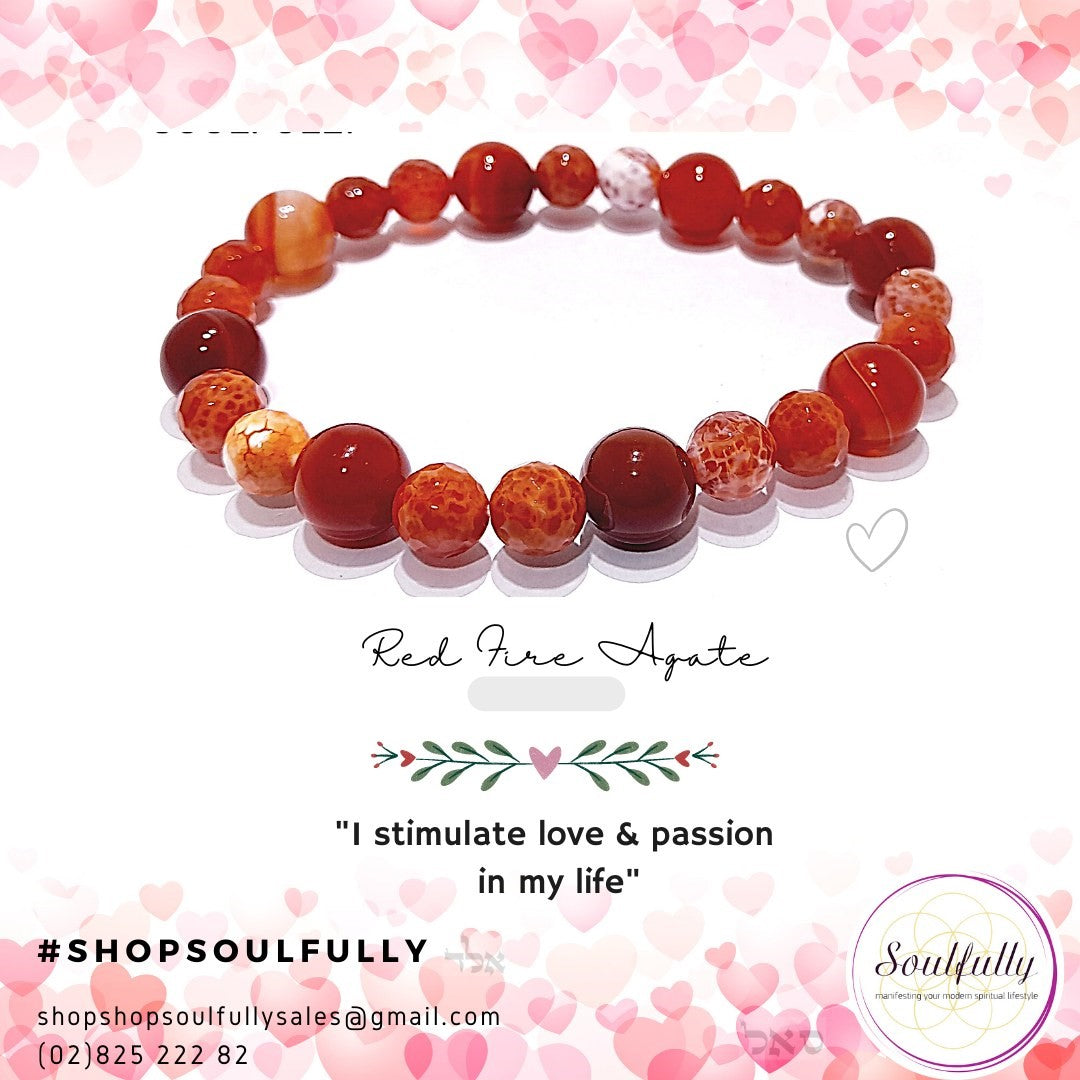 Agate, Mexican Red Fire Agate Bracelet