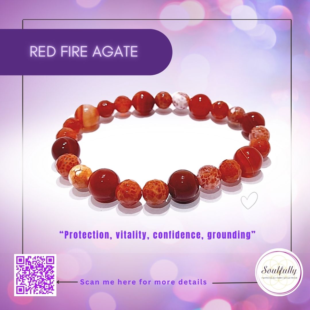 Agate, Mexican Red Fire Agate Bracelet
