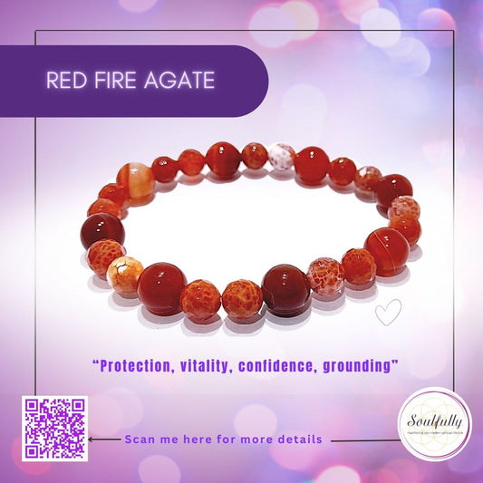 Agate, Mexican Red Fire Agate Bracelet