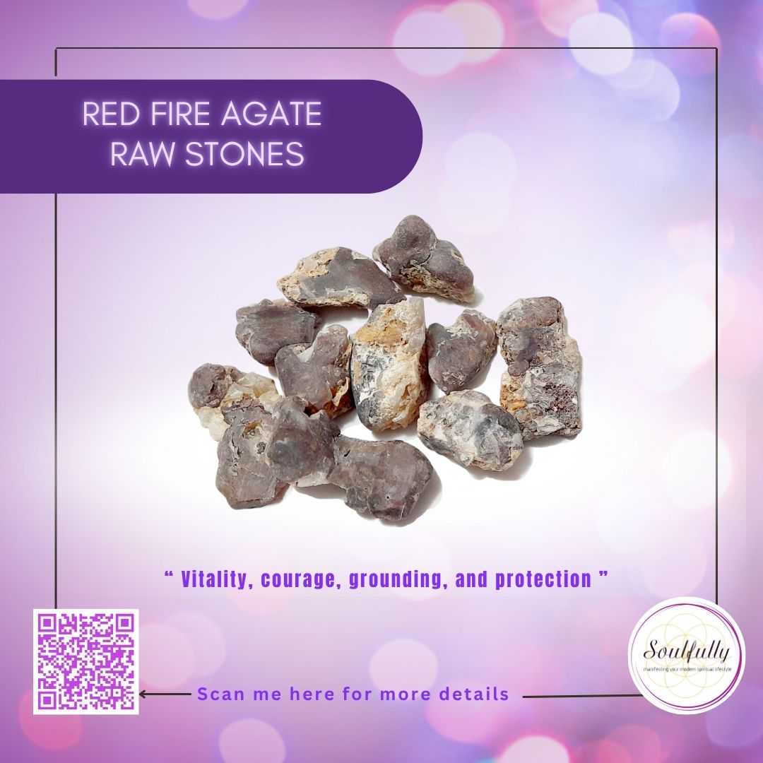 Agate, Red Fire Agate Raw Stone