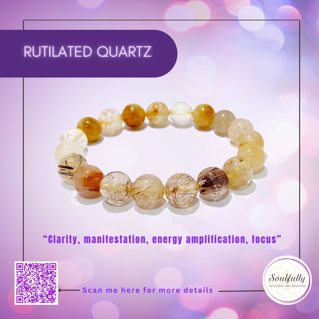 Quartz, Rutilated or Rutile Quartz Bracelet