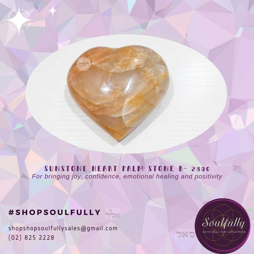 Sunstone Heart Shaped Palm Stone