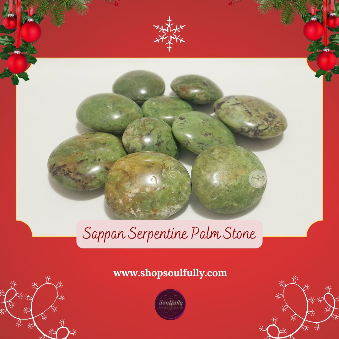 Sappan Serpentine Palm Stone