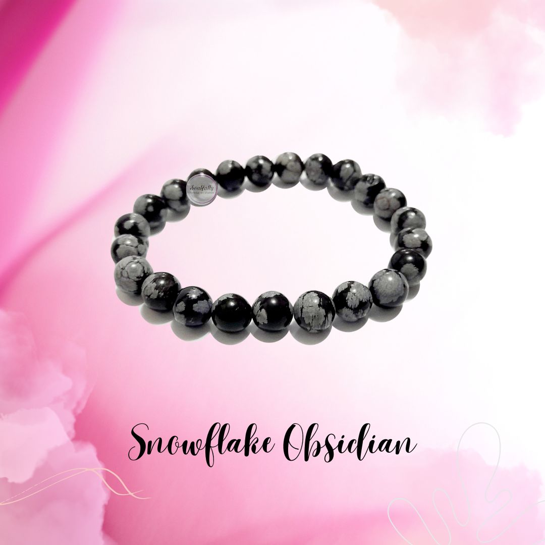 Obsidian, Snowflake/Cristobalt Obsidian Bracelet