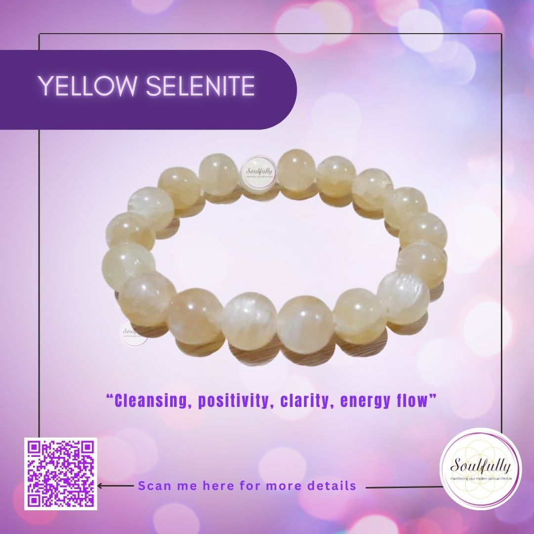 Selenite, Yellow or Sunset Gold Selenite (RARE) Bracelet