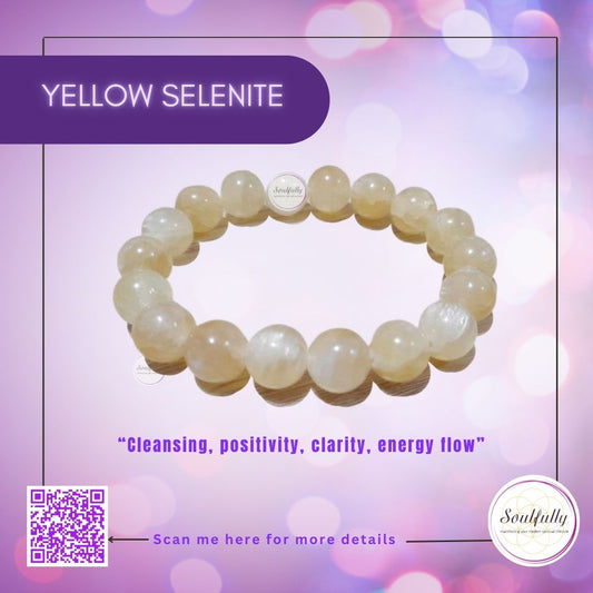 Selenite, Yellow or Sunset Gold Selenite (RARE) Bracelet